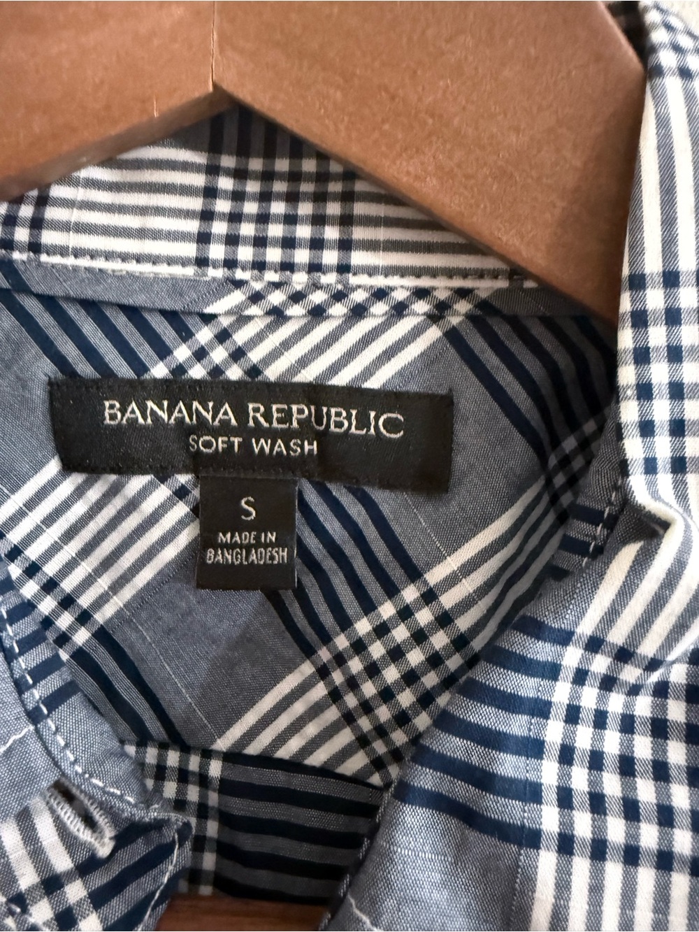 Banana Republic Blue and White Plaid Button-Down Shirt - Picture 3 of 3